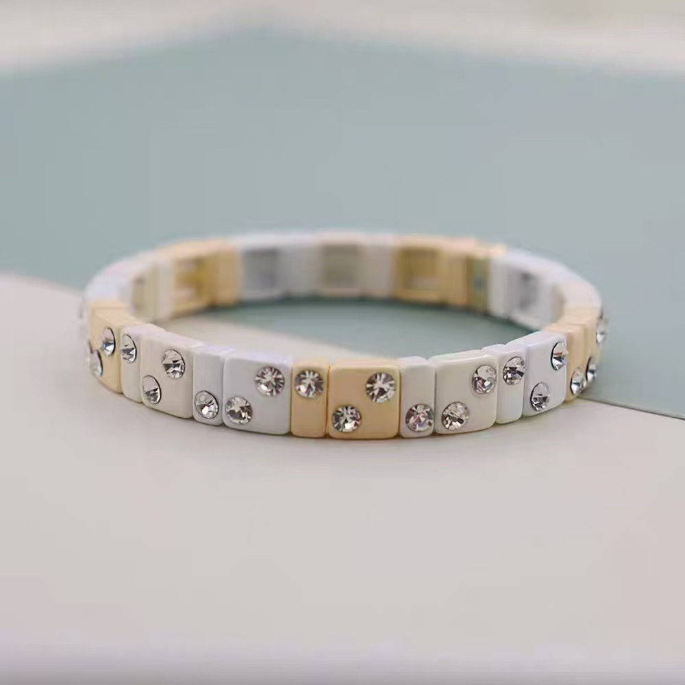 Roxanne Assoulin -  Bit X Bit White and Yellow Stretch Bracelet